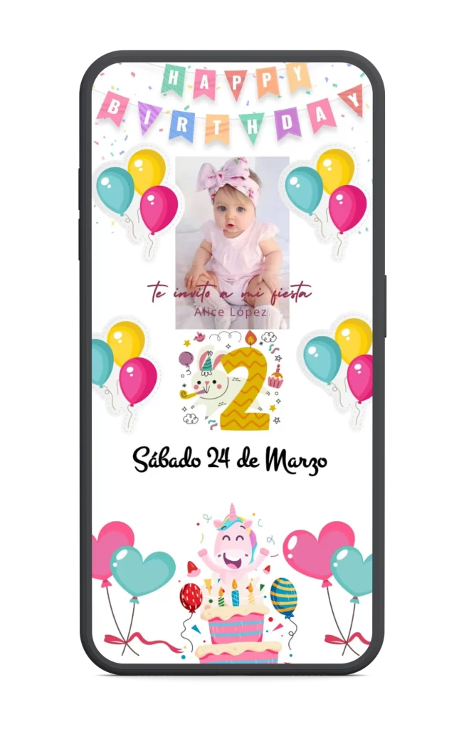 Invitaciones Digitales para Fiesta de Nina